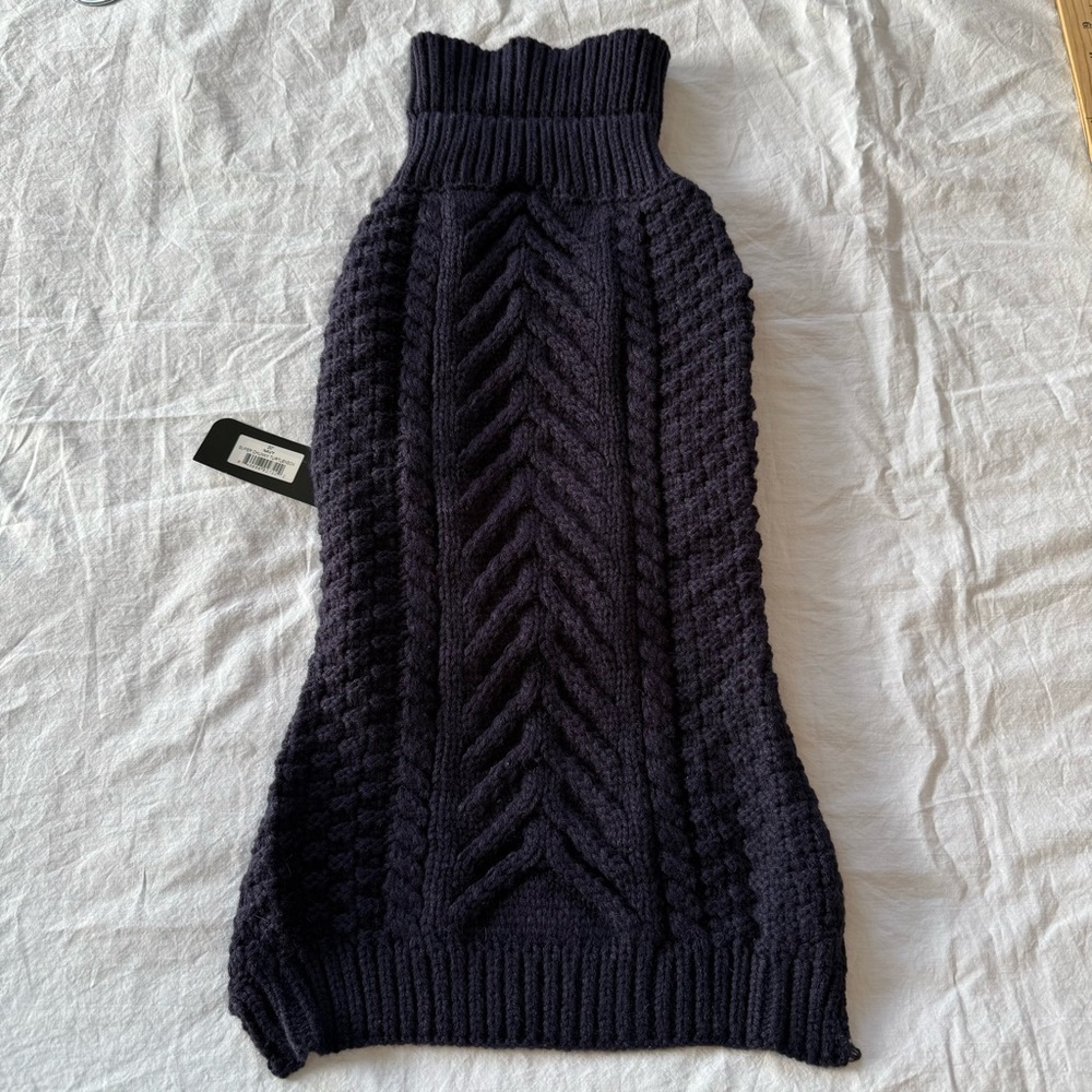 Fab Dog Navy Cable Knit Turtleneck Sweater, NWT, Size 20”